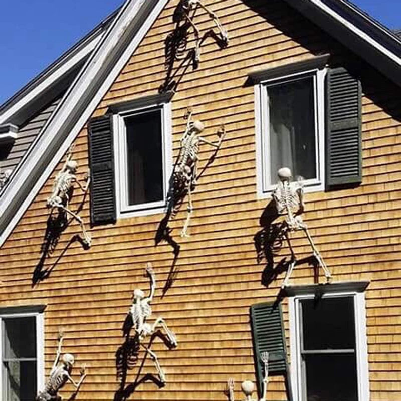 Spooktacular Halloween Movable Skeleton - Perfect Fake Human Skull Bones for Frightening Home Bar Decor and Haunting Party Props!