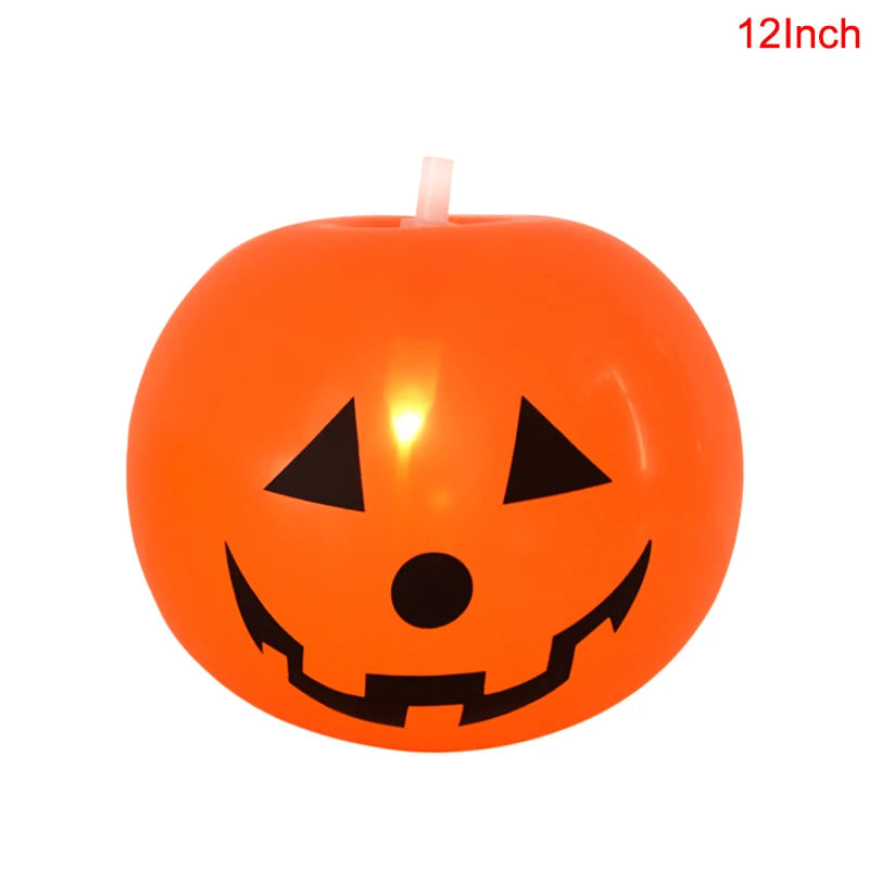 Illuminate Your Halloween with 5Pcs LED Glowing Balloons - Spooky Ghost & Pumpkin Latex Decorations for Home and Outdoor Fun!