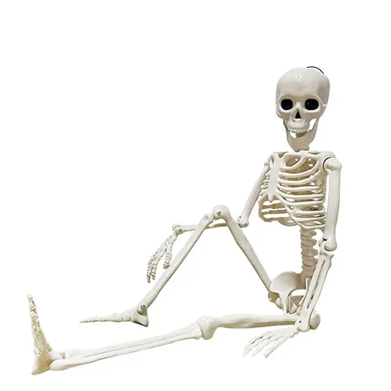 Spooktacular Halloween Movable Skeleton - Perfect Fake Human Skull Bones for Frightening Home Bar Decor and Haunting Party Props!