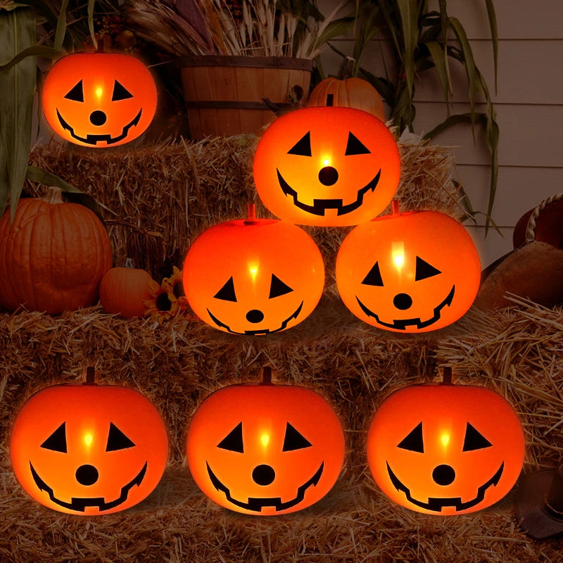 Illuminate Your Halloween with 5Pcs LED Glowing Balloons - Spooky Ghost & Pumpkin Latex Decorations for Home and Outdoor Fun!