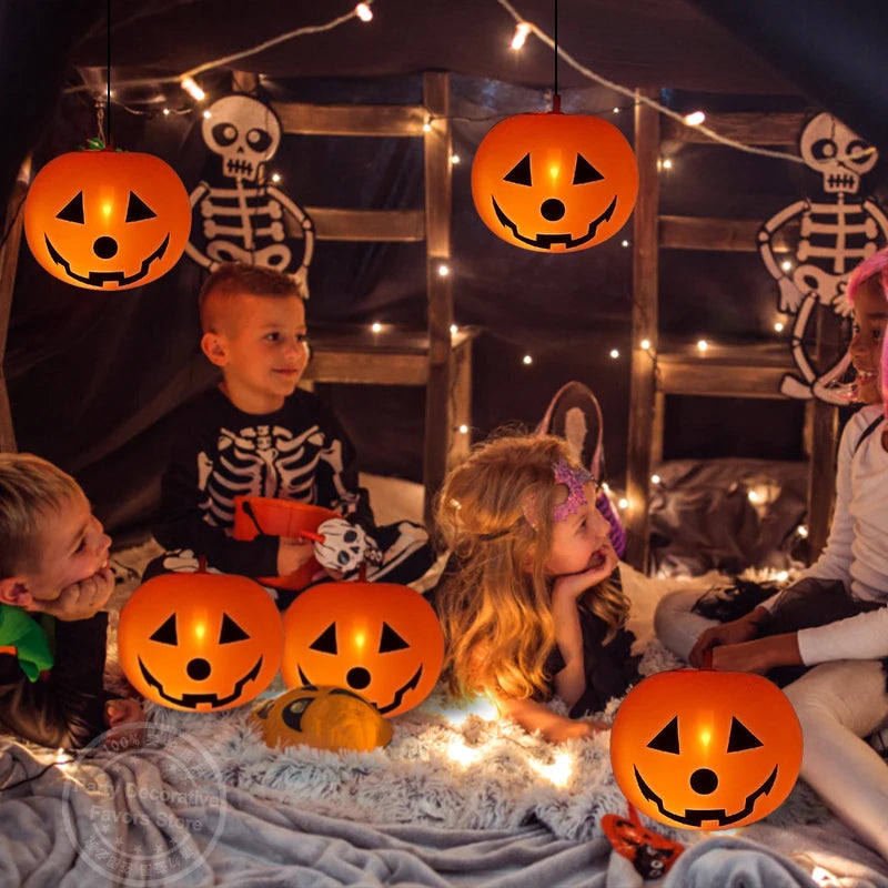 Illuminate Your Halloween with 5Pcs LED Glowing Balloons - Spooky Ghost & Pumpkin Latex Decorations for Home and Outdoor Fun!