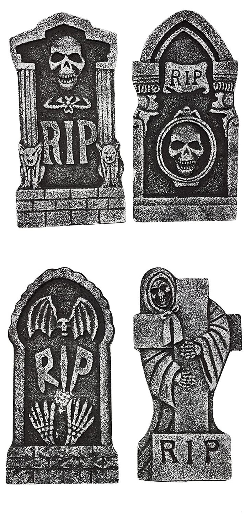 Transform Your Halloween with 4 Spooky 43Cm Tombstones – Perfect for Your Haunted Garden Display!