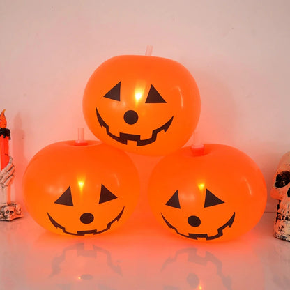 Illuminate Your Halloween with 5Pcs LED Glowing Balloons - Spooky Ghost & Pumpkin Latex Decorations for Home and Outdoor Fun!