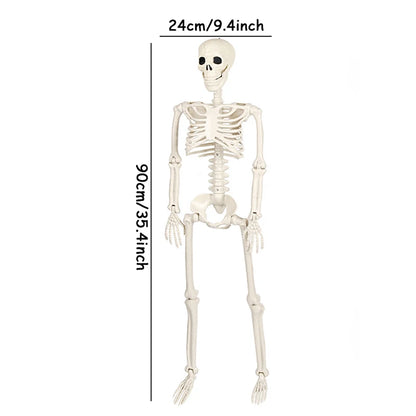 Spooktacular Halloween Movable Skeleton - Perfect Fake Human Skull Bones for Frightening Home Bar Decor and Haunting Party Props!