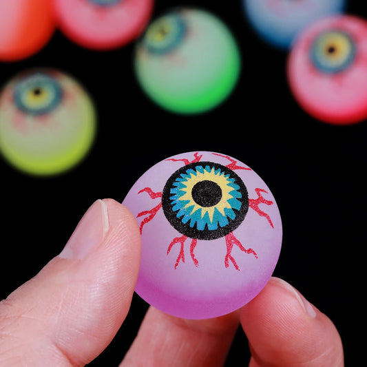 Illuminate Your Halloween with 10 Glow in the Dark Bouncy Eyeballs - Perfect for Spooky Parties and Frights