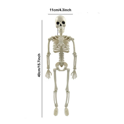 Spooktacular Halloween Movable Skeleton - Perfect Fake Human Skull Bones for Frightening Home Bar Decor and Haunting Party Props!
