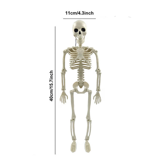 Spooktacular Halloween Movable Skeleton - Perfect Fake Human Skull Bones for Frightening Home Bar Decor and Haunting Party Props!