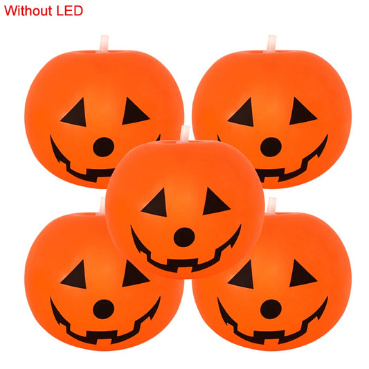 Illuminate Your Halloween with 5Pcs LED Glowing Balloons - Spooky Ghost & Pumpkin Latex Decorations for Home and Outdoor Fun!